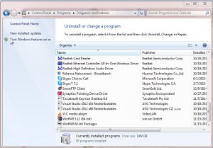 Uninstall programs